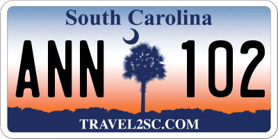 SC license plate ANN102