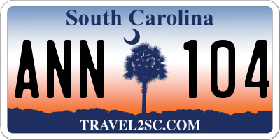 SC license plate ANN104