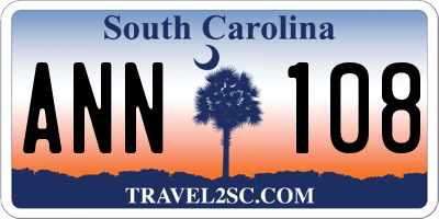 SC license plate ANN108