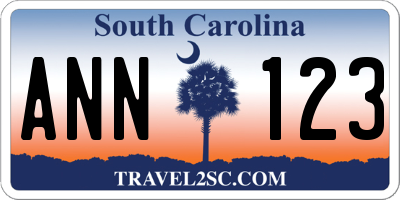 SC license plate ANN123