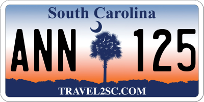 SC license plate ANN125