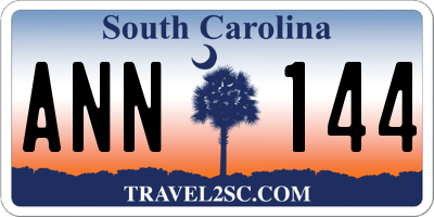 SC license plate ANN144