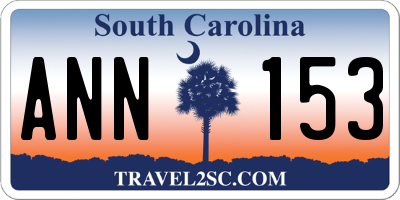 SC license plate ANN153