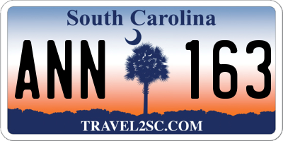 SC license plate ANN163