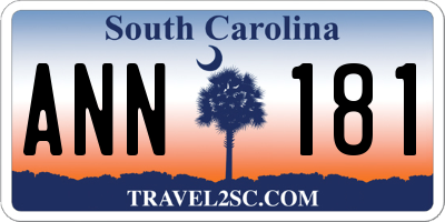 SC license plate ANN181
