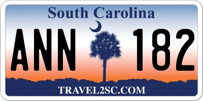 SC license plate ANN182