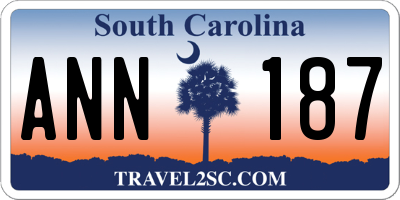 SC license plate ANN187