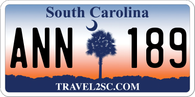 SC license plate ANN189