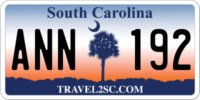 SC license plate ANN192