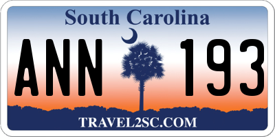 SC license plate ANN193