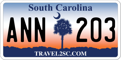 SC license plate ANN203