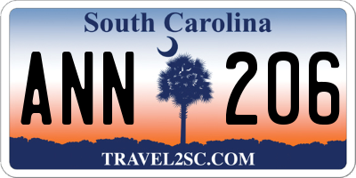 SC license plate ANN206