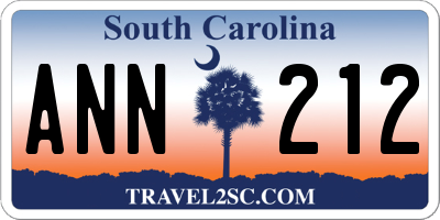 SC license plate ANN212