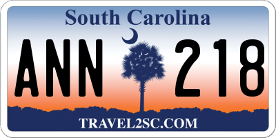 SC license plate ANN218