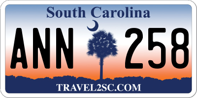 SC license plate ANN258