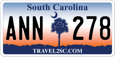 SC license plate ANN278