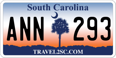 SC license plate ANN293