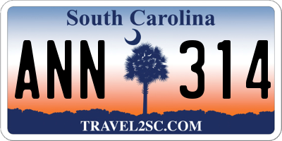 SC license plate ANN314