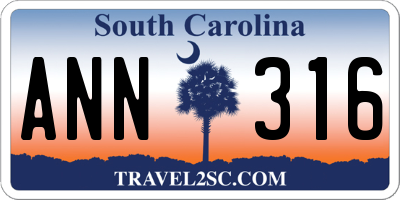 SC license plate ANN316