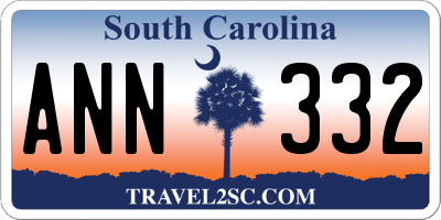 SC license plate ANN332