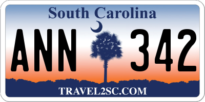 SC license plate ANN342