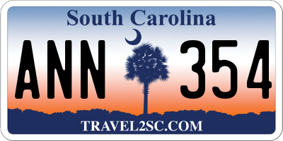 SC license plate ANN354