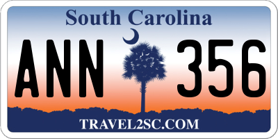 SC license plate ANN356