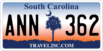 SC license plate ANN362