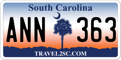 SC license plate ANN363