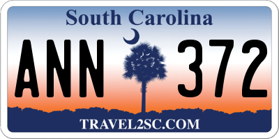 SC license plate ANN372