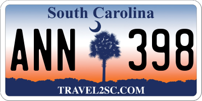 SC license plate ANN398