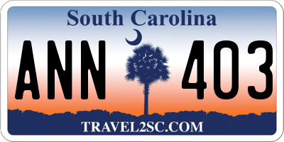 SC license plate ANN403