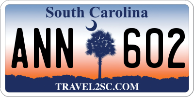 SC license plate ANN602