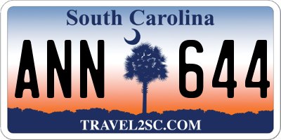 SC license plate ANN644
