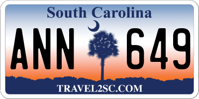 SC license plate ANN649
