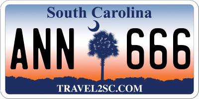 SC license plate ANN666