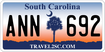 SC license plate ANN692