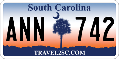 SC license plate ANN742