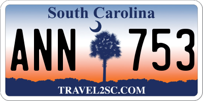 SC license plate ANN753