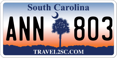 SC license plate ANN803