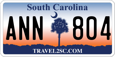SC license plate ANN804