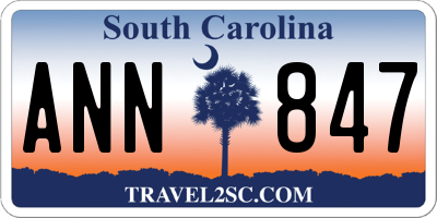 SC license plate ANN847