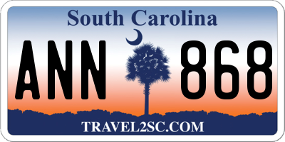 SC license plate ANN868