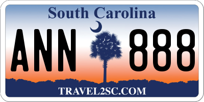 SC license plate ANN888