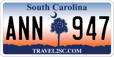 SC license plate ANN947