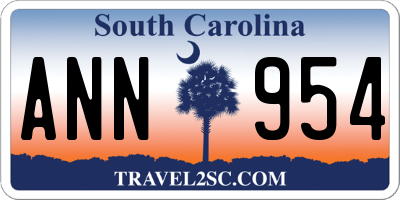 SC license plate ANN954