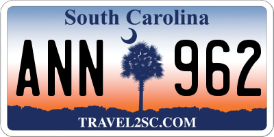 SC license plate ANN962