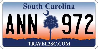 SC license plate ANN972