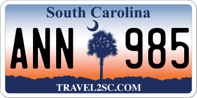 SC license plate ANN985