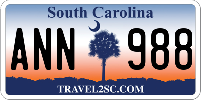 SC license plate ANN988